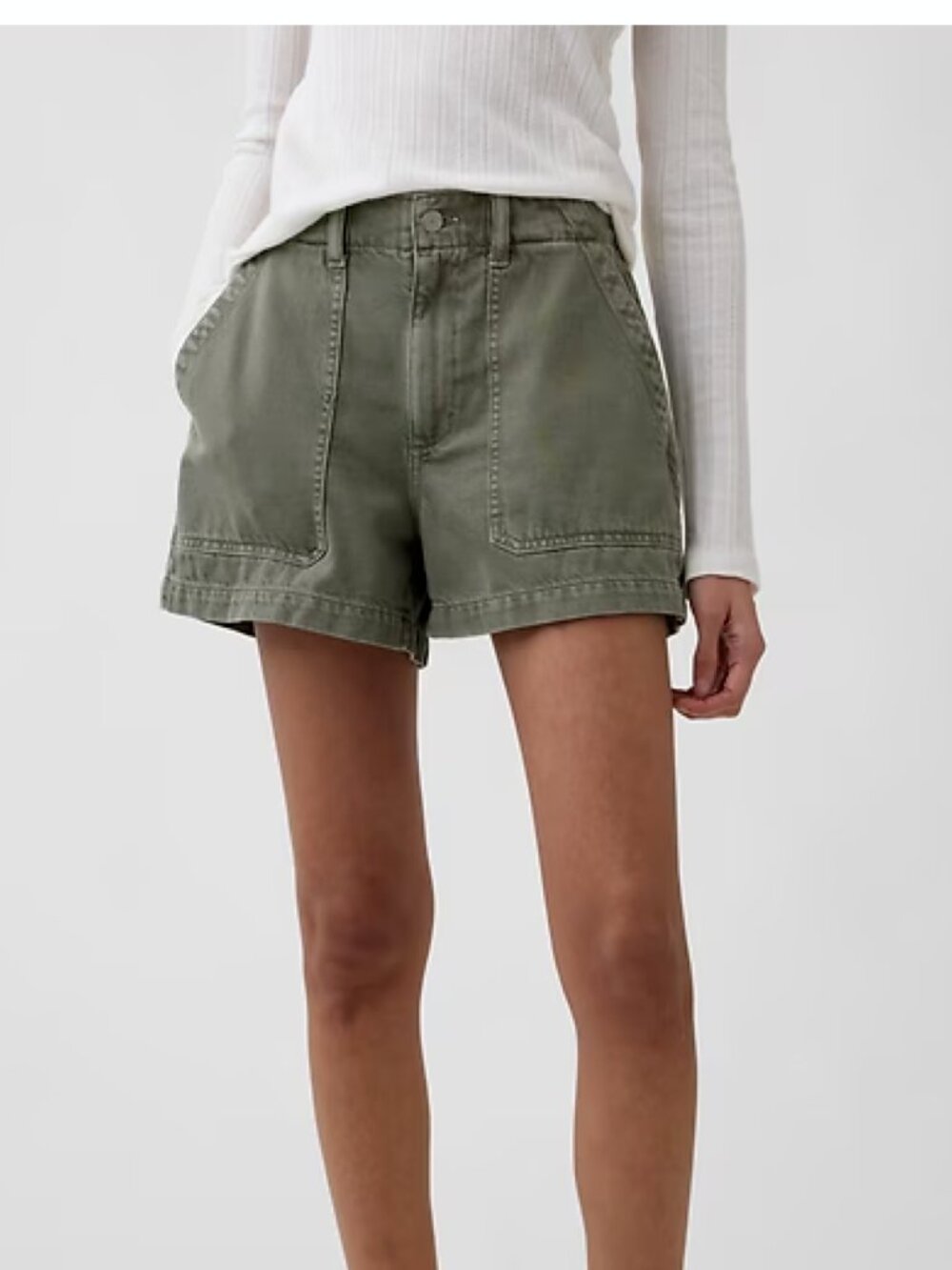 Gap Women's Twill Shorts Olive High Rise Size 8